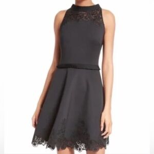 Ted Baker “Zaffron” fit and flare dress with lace and ruffle detail